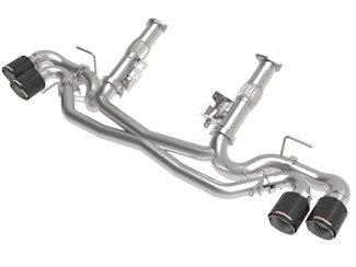 AFE 49-34127NM-C MACH Force-Xp 2-1/2 IN 304 Stainless Steel Cat-Back Exhaust Carbon w/o Muffler