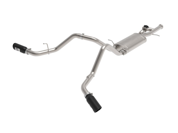 AFE 49-34133-B Gemini XV 3 IN 304 Stainless Steel Cat-Back Exhaust System w/ Cutout Black