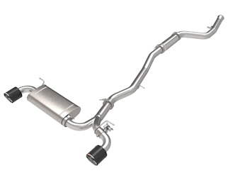 AFE 49-36050-C Takeda 3 IN to 2-1/2 IN 304 Stainless Steel Cat-Back Exhaust System Carbon Fiber