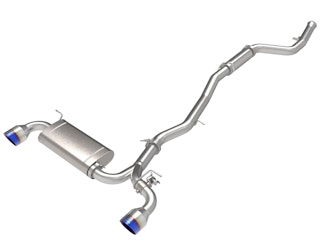 AFE 49-36050-L Takeda 3 IN to 2-1/2 IN 304 Stainless Steel Cat-Back Exhaust System w/ Blue Tip