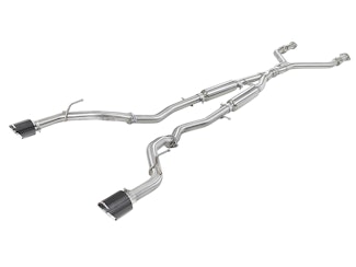 AFE 49-36134NM-C Takeda 2-1/2 IN 304 Stainless Steel Cat-Back Exhaust System w/ Carbon Fiber Tips