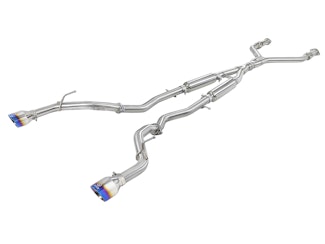 AFE 49-36134NM-L Takeda 2-1/2 IN 304 Stainless Steel Cat-Back Exhaust System w/ Blue Flame Tips