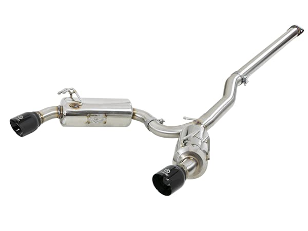 AFE 49-36701-B Takeda 3 IN to 2-1/2 IN 304 Stainless Steel Cat-Back Exhaust System w/Black Tips