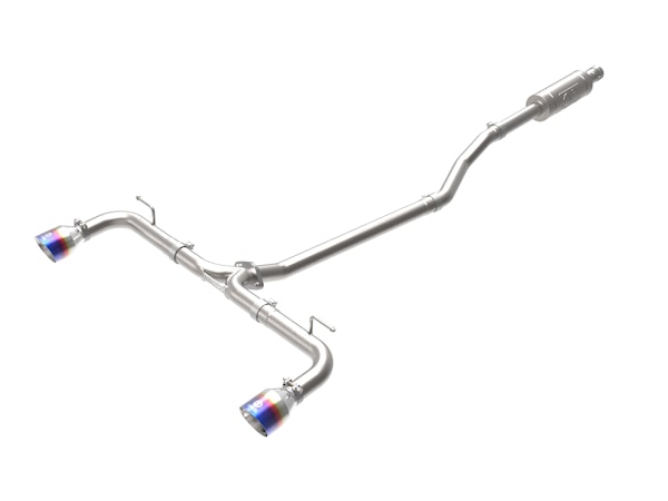 AFE 49-37015-L Takeda 2-1/2 IN 304 Stainless Steel Cat-Back Exhaust System w/ Blue Flame Tips