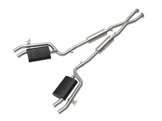 AFE 49-37025 Gemini XV 2-1/2 IN 304 Stainless Steel Cat-Back Exhaust System w/ Cut-Out