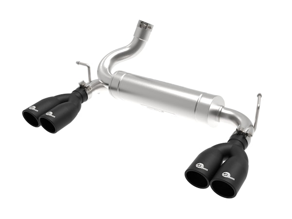 AFE 49-38086-B Vulcan Series 2-1/2 IN 304 Stainless Steel Axle-Back Exhaust System Black