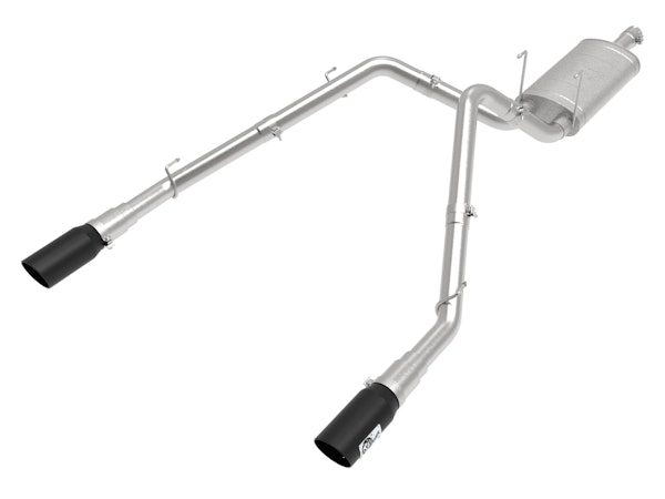 AFE 49-42074-B Apollo GT Series 3 IN 409 Stainless Steel Cat-Back Exhaust System w/ Black Tip