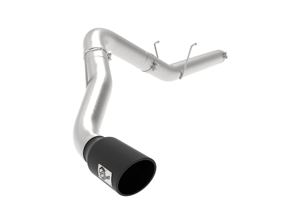 AFE 49-42075-B Large Bore-HD 5 IN 409 Stainless Steel DPF-Back Exhaust System w/Black Tip