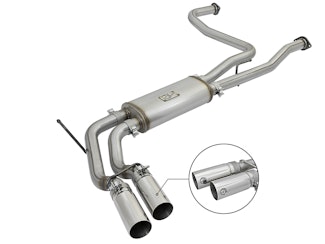 AFE 49-46124-P Rebel Series 3in Stainless Steel Cat-Back Exhaust System w/Polished Tip