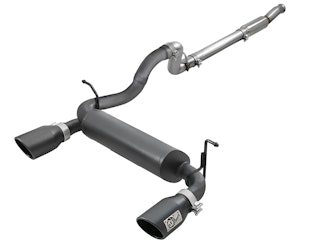 AFE 49-48096-B Rebel Series 3 IN to 2-1/2 IN 409 Stainless Steel Cat-Back Exhaust w/ Black Tip