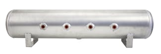 Air Lift Performance 11957 4 Gal Alum Air Tank - (4) 1/4" face ports, (2) 3/8" end ports, & 1/4" drain port