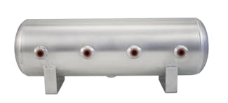 Air Lift Performance 11958 2.5 Gal Alum Air Tank - (4) 1/4" face ports, & 1/4" drain port - 20" L x 6" D