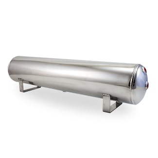 Air Lift Performance 12955 4 Gal Alum Air Tank - (2) 1/4", (2) 3/8" end ports, & 1/4" drain port Polished