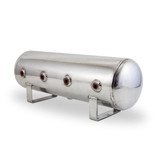 Air Lift Performance 12958 2.5 Gal Alum Air Tank - (4) 1/4" face ports, & 1/4" drain port - 20" L x 6" D