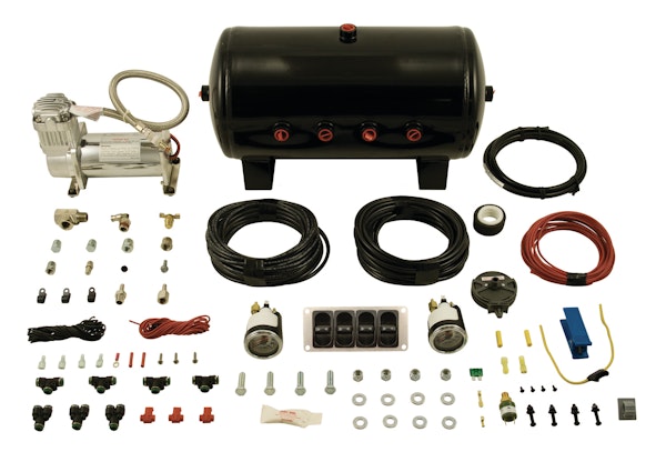 Air Lift Performance 27666 4-Way Manual Control System, 1/4" Air Lines, 4 Gallon Tank, VIAIR 444 Compressor