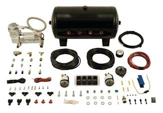 Air Lift Performance 27666 4-Way Manual Control System, 1/4" Air Lines, 4 Gallon Tank, VIAIR 444 Compressor