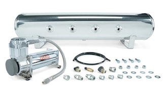 Air Lift Performance 27803 4 Gal. 7-Port Polished Tank Viair 444c chrome compr 1/4" & 3/8" fitting hardware