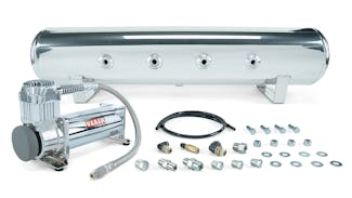 Air Lift Performance 27803 4 Gal. 7-Port Polished Tank Viair 444c chrome compr 1/4" & 3/8" fitting hardware