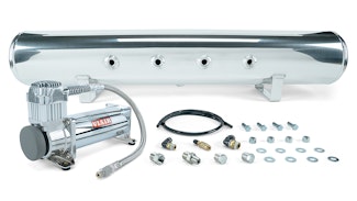 Air Lift Performance 27804 5 Gal. Polished Tank  Viair 444c chrome compressor 1/4" & 3/8" fittings hardware