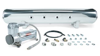 Air Lift Performance 27804 5 Gal. Polished Tank  Viair 444c chrome compressor 1/4" & 3/8" fittings hardware