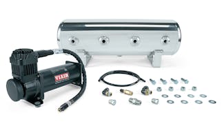 Air Lift Performance 27805 2.5 Gal. Polished Tank Viair 444c black compressor 1/4" & 3/8" fittings hardware