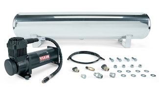 Air Lift Performance 27806 4 Gal. Polished Tank Viair 444c black compressor 1/4" & 3/8" fittings hardware