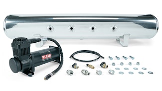 Air Lift Performance 27808 5 Gal. Polished Tank Viair 444c black compressor 1/4" & 3/8" fittings hardware
