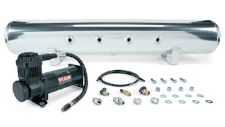 Air Lift Performance 27808 5 Gal. Polished Tank Viair 444c black compressor 1/4" & 3/8" fittings hardware