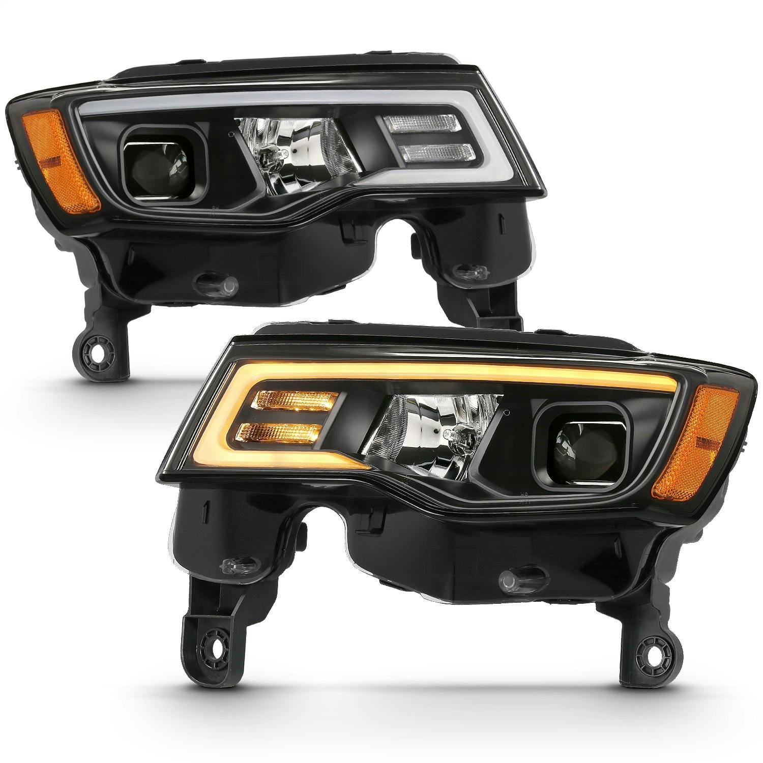 AnzoUSA 111418 Projector Headlights with Plank Style Switchback