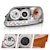 AnzoUSA 111032 Projector Headlights with Halo and LED Chrome 1pc