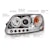 AnzoUSA 111032 Projector Headlights with Halo and LED Chrome 1pc