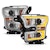 AnzoUSA 111358 Projector Headlights with Plank Style Switchback Chrome with Amber