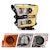 AnzoUSA 111358 Projector Headlights with Plank Style Switchback Chrome with Amber