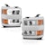 AnzoUSA 111366 Projector Headlights with Plank Style Switchback Chrome with Amber (Chrome Rim)