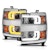 AnzoUSA 111366 Projector Headlights with Plank Style Switchback Chrome with Amber (Chrome Rim)