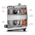 AnzoUSA 111366 Projector Headlights with Plank Style Switchback Chrome with Amber (Chrome Rim)