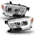 AnzoUSA 111380 Projector Headlights with Plank Style Design Chrome/Amber with DRL