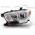 AnzoUSA 111380 Projector Headlights with Plank Style Design Chrome/Amber with DRL