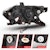 AnzoUSA 111380 Projector Headlights with Plank Style Design Chrome/Amber with DRL