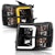 AnzoUSA 111410 Projector Headlights with Plank Style Switchback Black with Amber