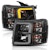 AnzoUSA 111410 Projector Headlights with Plank Style Switchback Black with Amber