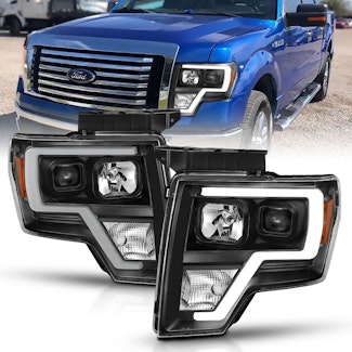 AnzoUSA 111443 Projector Light Bar Headlights Black Amber