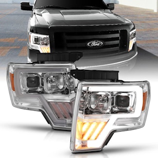 AnzoUSA 111446 Projector Headlight Chrome Amber