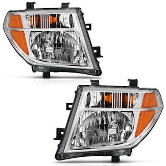 AnzoUSA 111463 Crystal Headlight Chrome Amber (OE Replacement)