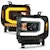 AnzoUSA 111487 Projector Headlight Plank Style Black with Switchback (Halogen Type)