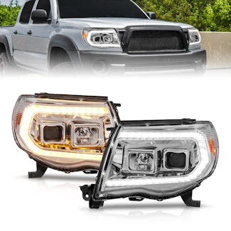 AnzoUSA 111565 Projector Headlights with Light Bar Switchback Chrome Housing