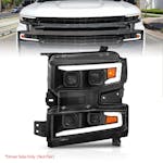 AnzoUSA 111566-L Full LED Projector Headlights, Light Bar Switchback Sequential Black Housing