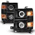 AnzoUSA 111583 Projector Headlights with Halo Black Housing with Black Trim
