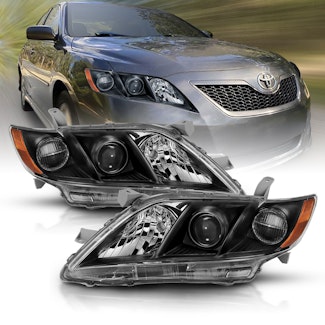 AnzoUSA 121539 Projector Headlight Black Amber