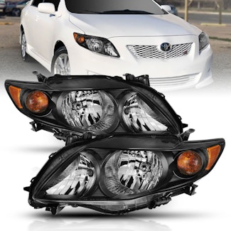 AnzoUSA 121541 Crystal Headlight Black Amber